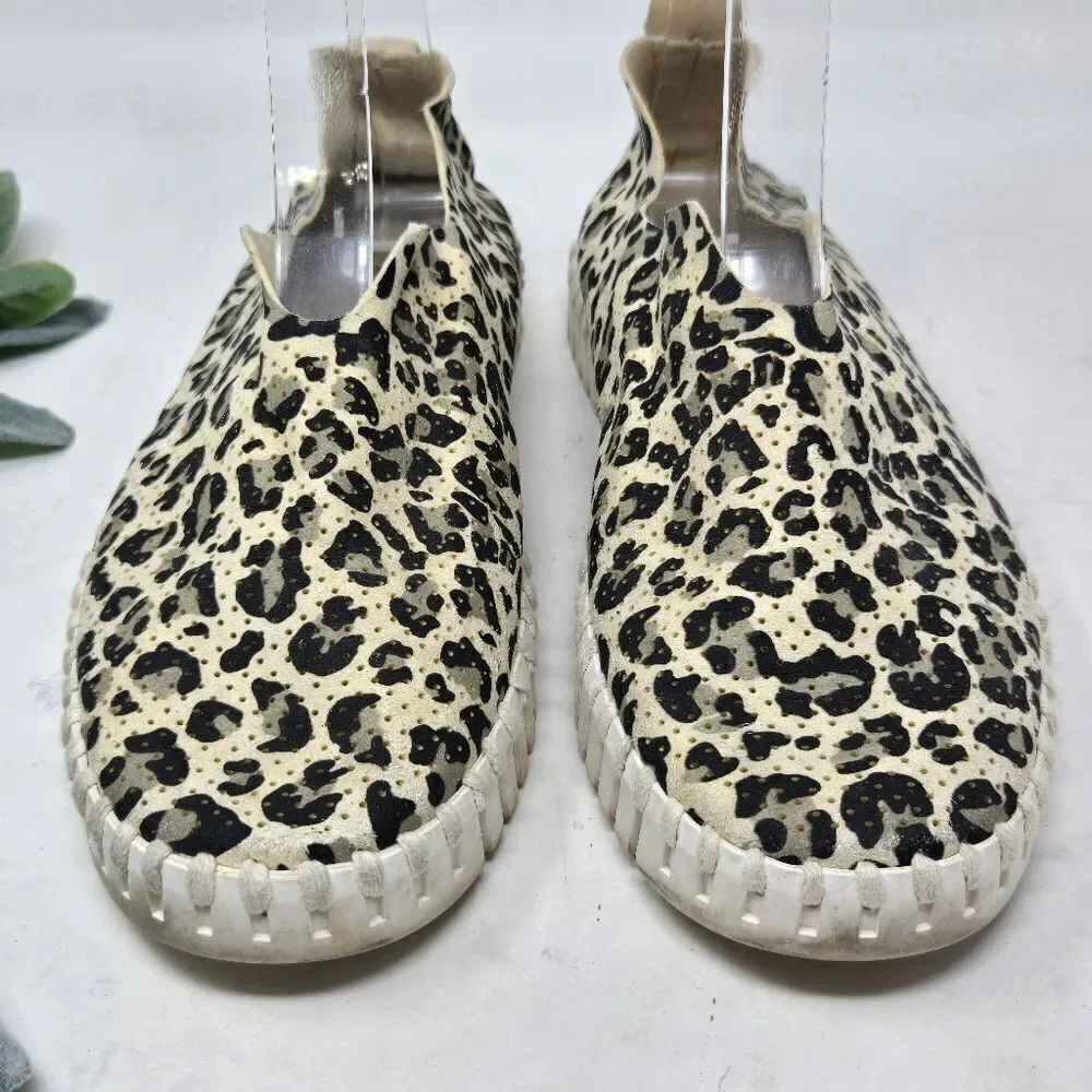 ILSE JACOBSEN Leopard Print‎ Tulip Slip On Sneakers Size 36